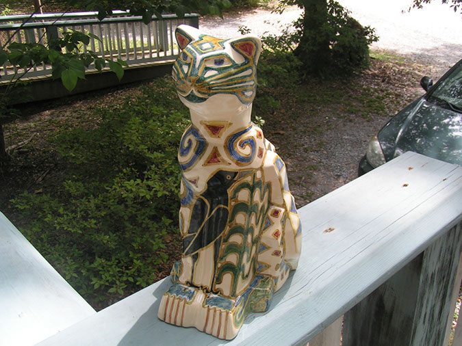 Adele Decorated Stand Up Cubist Cat - Front